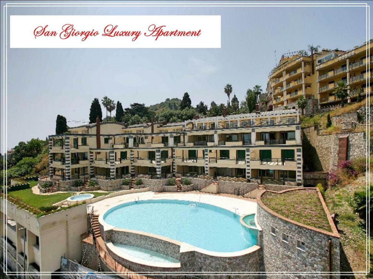 San Giorgio Luxury Apartment Taormina-Panoramic Pool & Parking Space Exterior foto