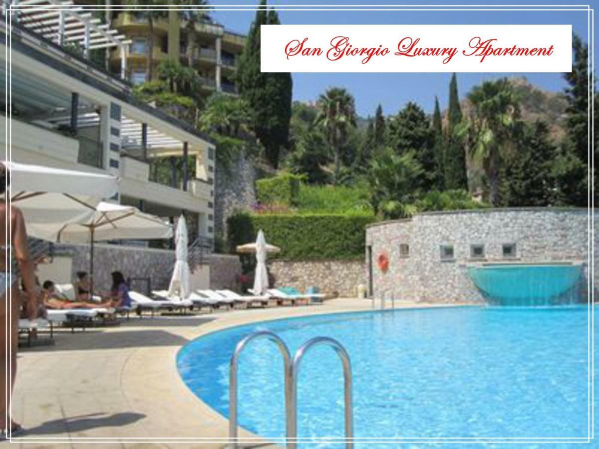San Giorgio Luxury Apartment Taormina-Panoramic Pool & Parking Space Exterior foto